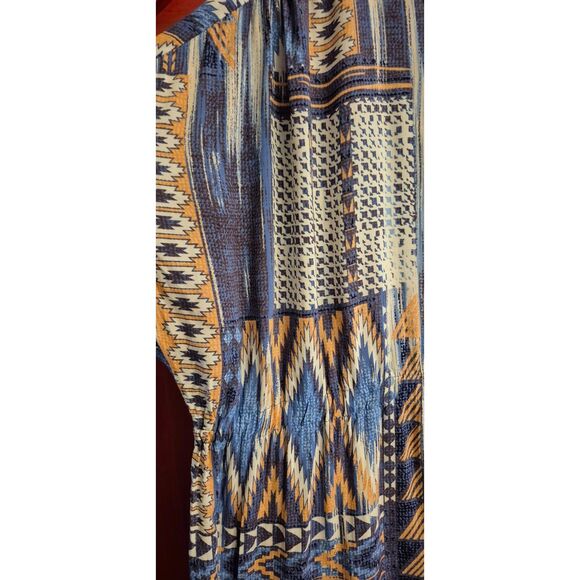 Bit & Bridle XL 100% Rayon Southwestern Drawstring Waist Shirt Worn One Time EUC - Picture 3 of 3